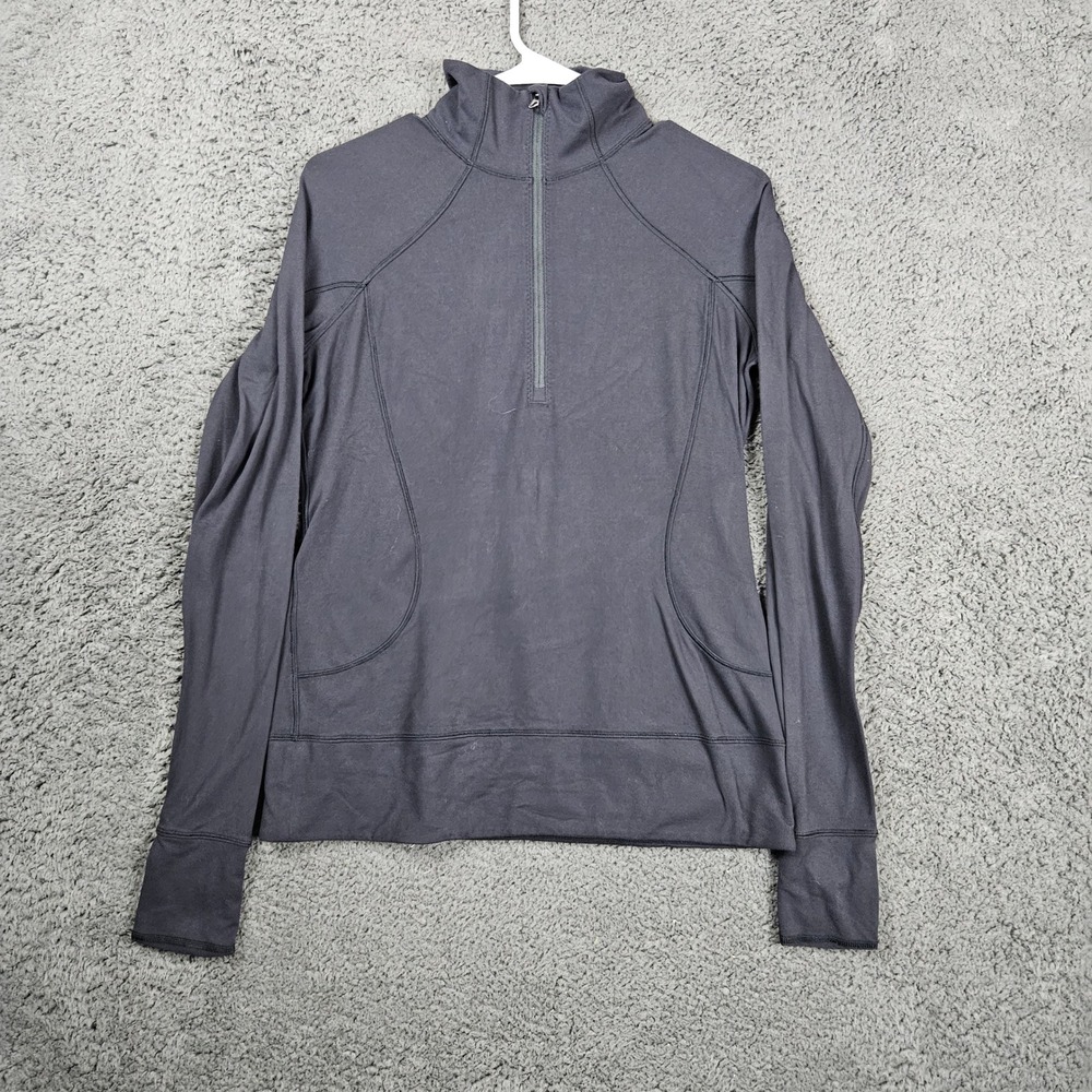 Lululemon Women's 8 Gray Half Zip Pullover Long Sleeve Activewear Top